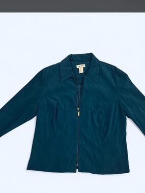 Vintage J.W Treci Dark Teal Full-Zip Jacket with Collar